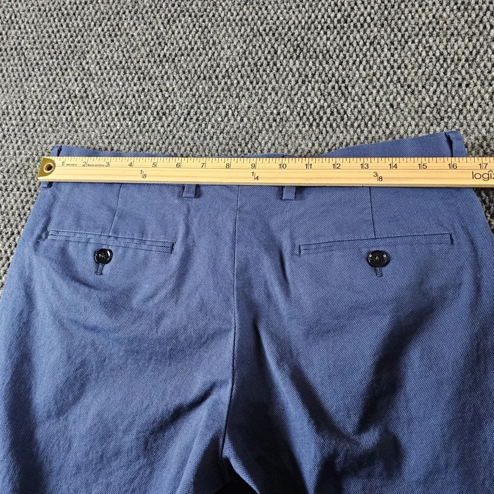 Express Mens Slim Stretch Chino‎ Pants Blue Textured 31x32 Cotton Blend Trousers